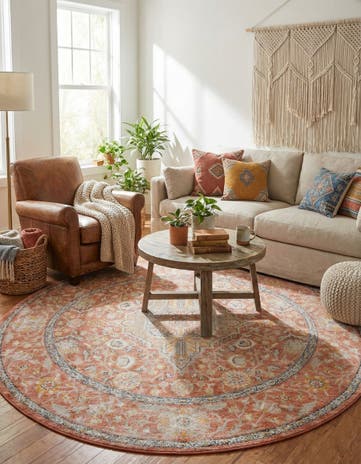 Brick Red Lola Round Rug