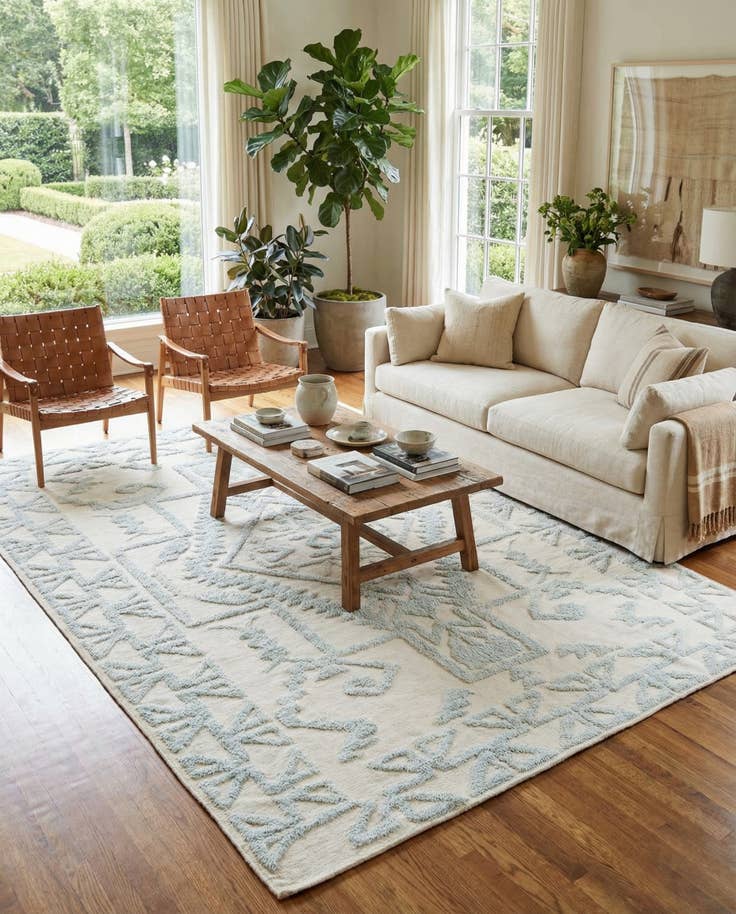 Detail image of 9' x 12' Hand Knotted Moroccan Wool Rug