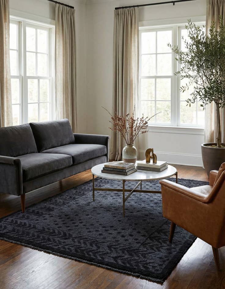 Detail image of 5' 3 x 7' 3 Hand Knotted Darya Wool Rug