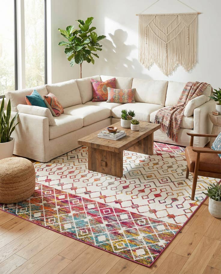 Detail image of 10' 8 x 14' Moroccan Trellis Rug