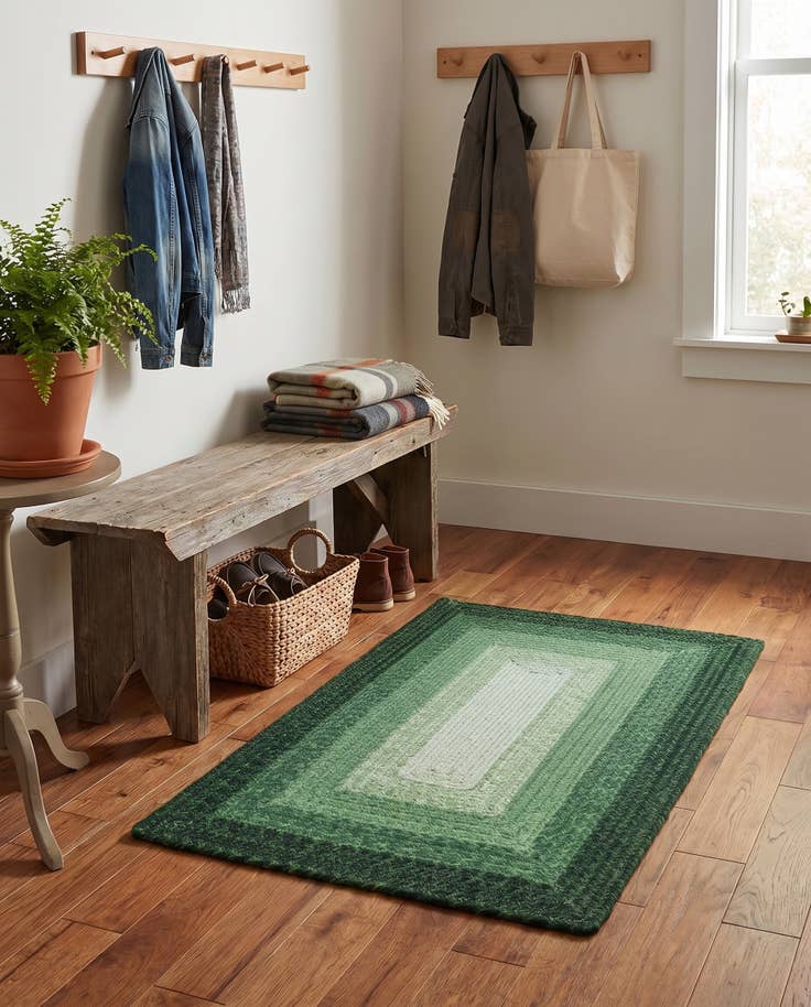 Detail image of 2' x 3' 1 Handmade Hand Braided Wool Rug