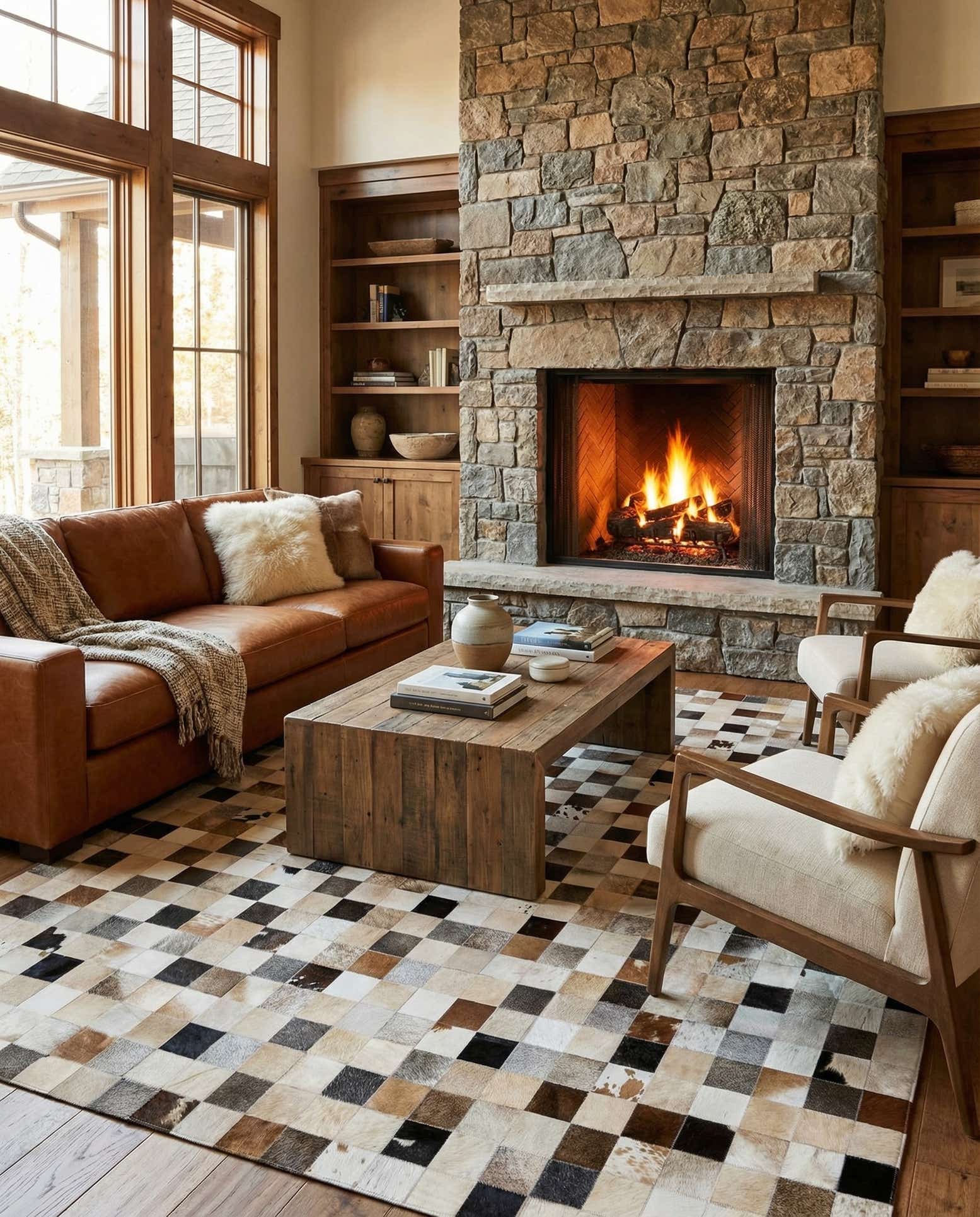 8' x 9' 11 Cowhide Stocks Rug
