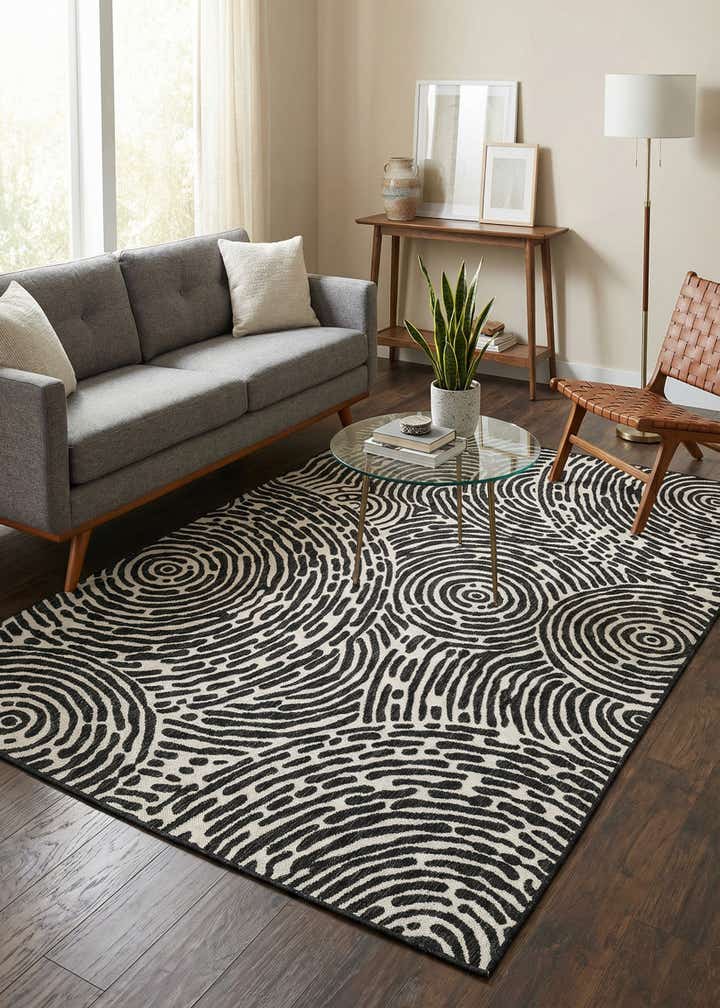 5' 3 x 8' Easy-Clean Modern Indoor / Outdoor Rug