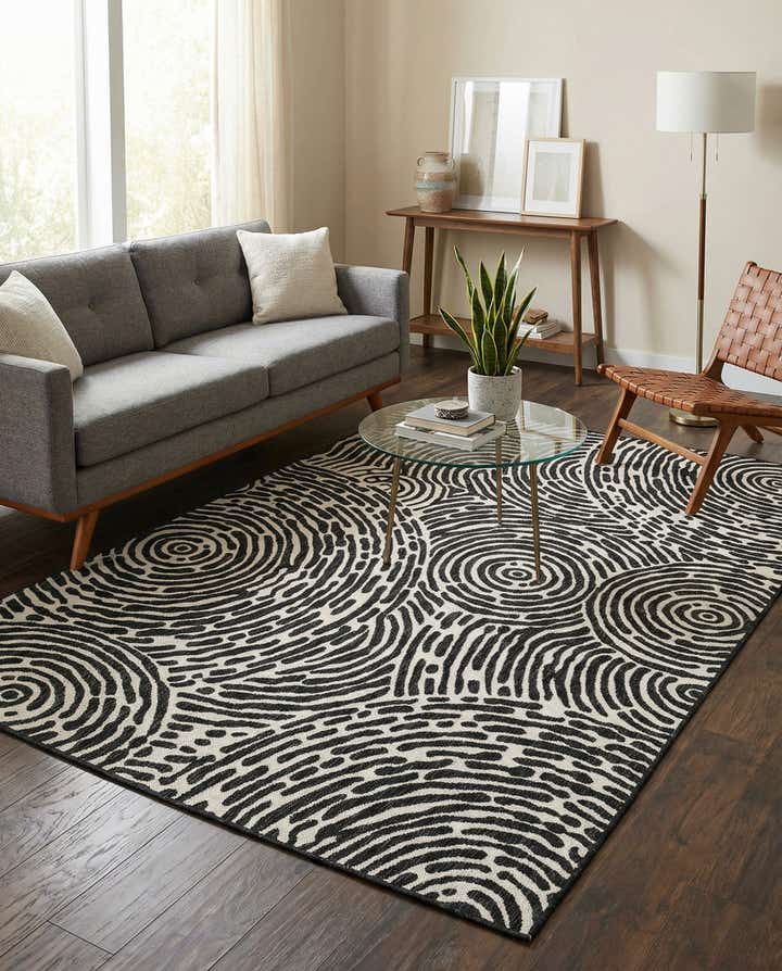 5' 3 x 8' Easy-Clean Modern Indoor / Outdoor Rug