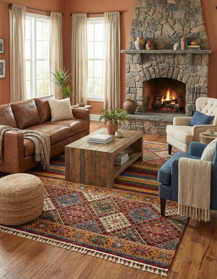 Detail image of 5' x 6' 8  Hand Knotted Ariana Ziegler Wool Rug