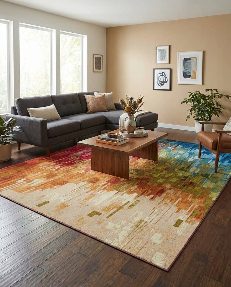 Detail image of 9' x 12' Easy-Clean Modern Indoor / Outdoor Rug