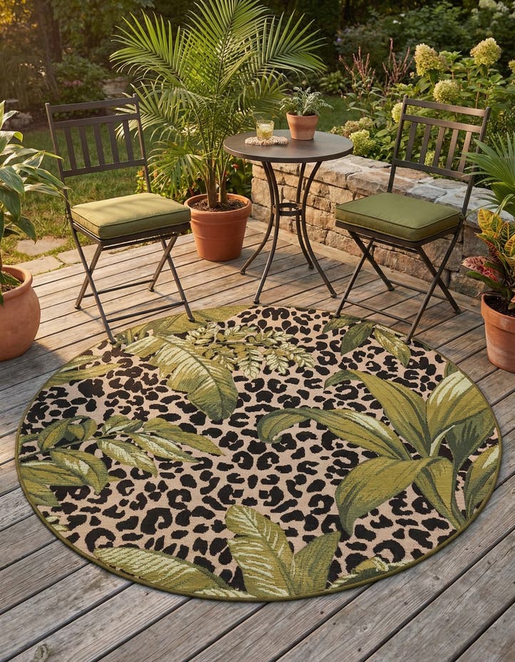 4' x 4' Easy-Clean Botanical Indoor / Outd...