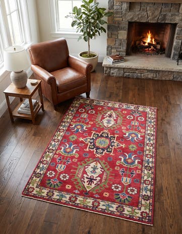 3' 3 x 4' 7 Hand Knotted Kazak Rug