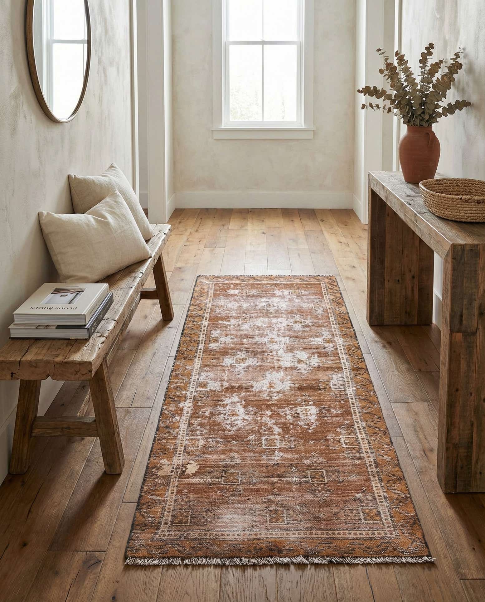 2' 4 x 5' 3 Hand Knotted Ultra Vintage Persian Wool Runner Rug