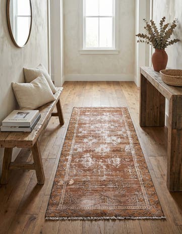 2' 4 x 5' 3 Hand Knotted Ultra Vintage Persian Wool Runner Rug