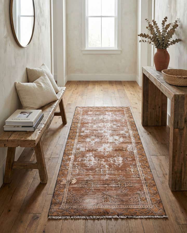2' 4 x 5' 3 Hand Knotted Ultra Vintage Persian Wool Runner Rug