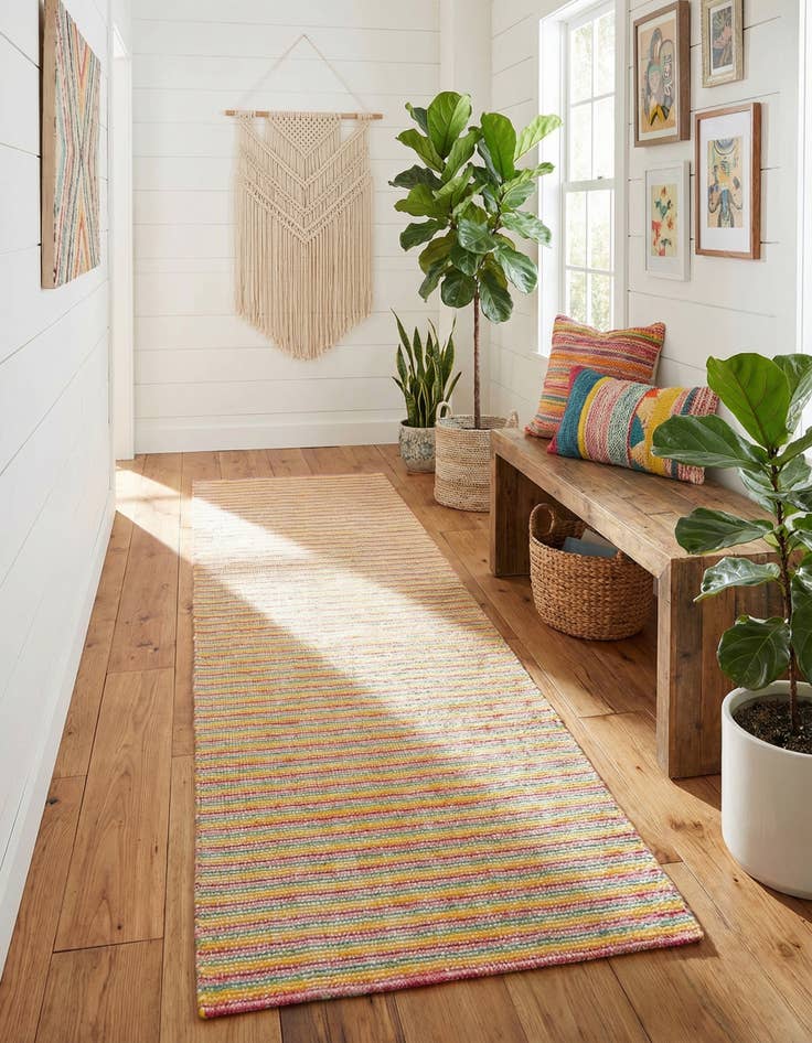 Detail image of 2' 7 x 13' 1  Hand Woven Happy Rugs Happy Home Wool Runner