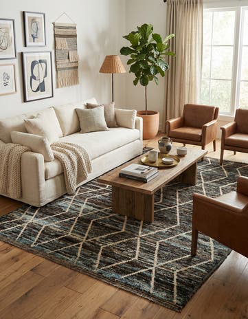 5' 7 x 7' 8 Hand Knotted Moroccan Wool Rug