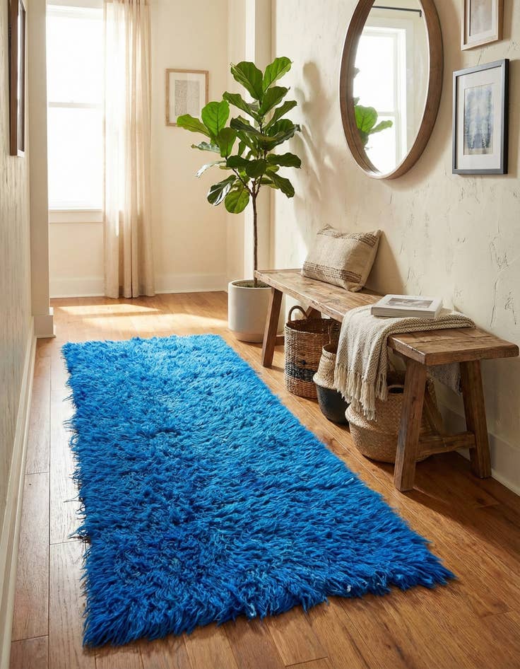 Detail image of 2' 5 x 7'  Hand Knotted Moroccan Wool Runner Rug