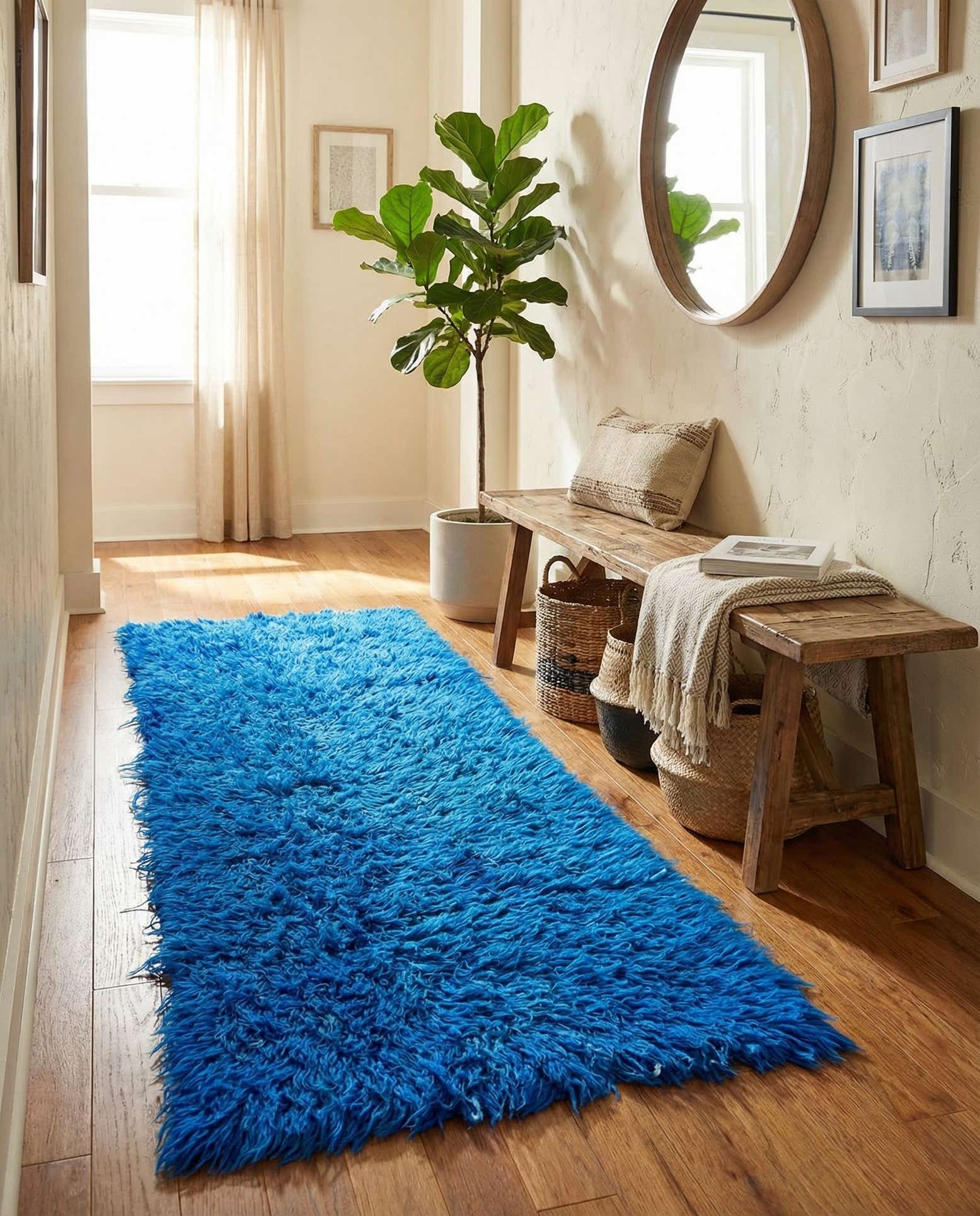 2' 5 x 7' Hand Knotted Moroccan Wool Runner Rug