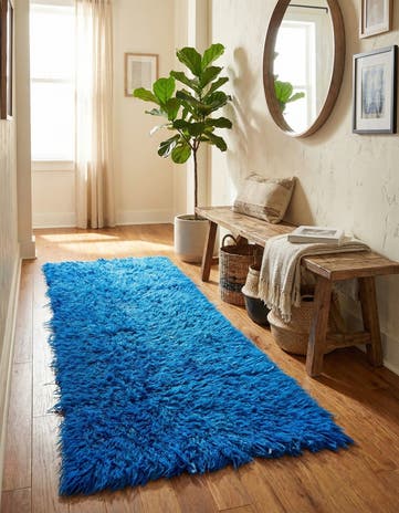 2' 5 x 7' Hand Knotted Moroccan Wool Runner Rug