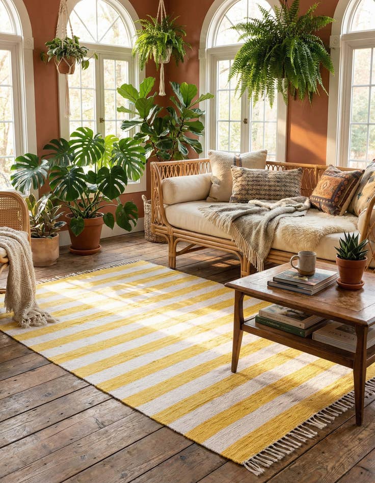 Detail image of 10' x 14' 1  Hand Woven Chindi Rag Rug