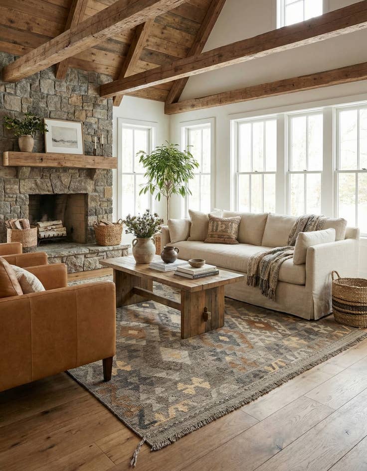 Detail image of 5' 2 x 6' 3  Hand Woven Kilim Maymana Wool Rug