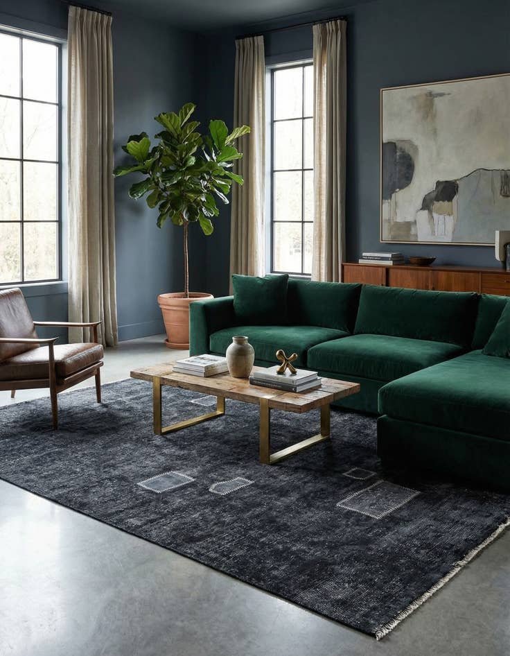 Detail image of  6' 5 x 8' 7  Hand Knotted Ultra Vintage Persian Wool Rug