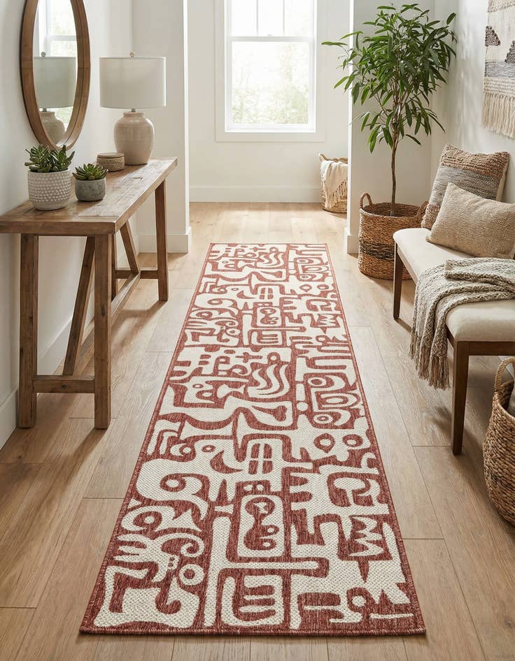 Detail image of 2' 7 x 12' Easy-Clean Modern Indoor / Outdoor Runner Rug
