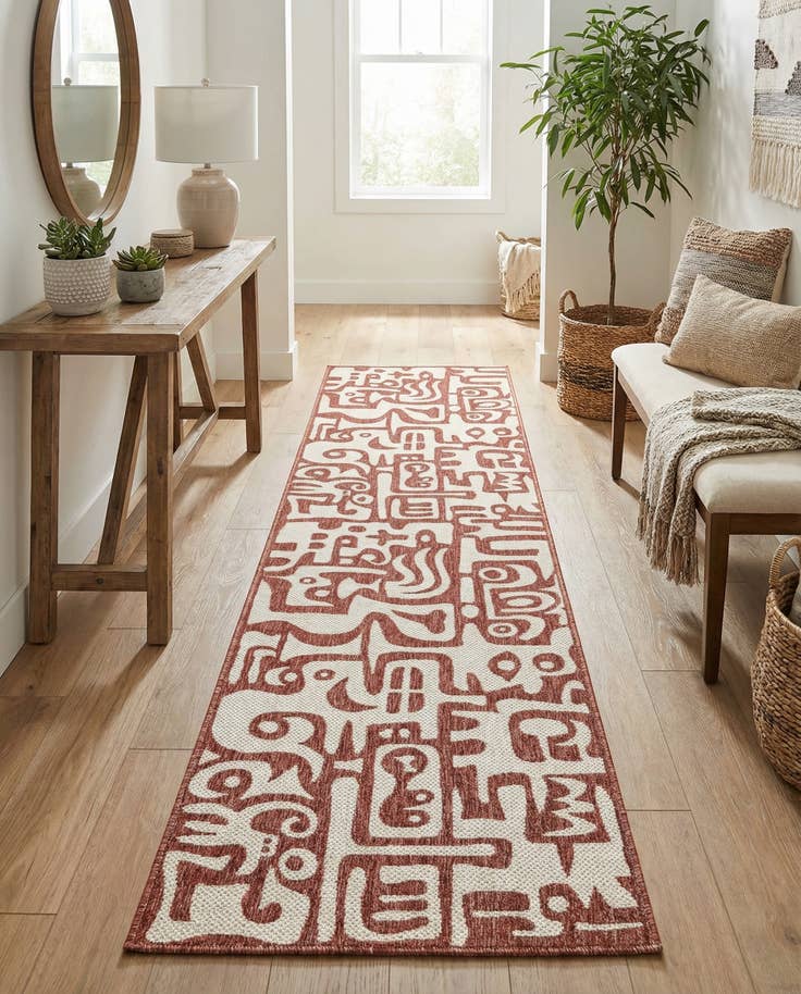 Detail image of 2' 7 x 12' Easy-Clean Modern Indoor / Outdoor Runner Rug
