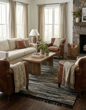 7' 1 x 10' Hand Woven Chunky Jute Rug