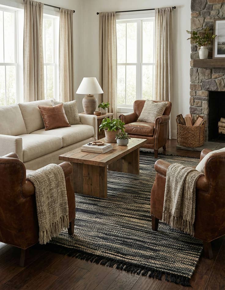 Detail image of 7' 1 x 10'  Hand Woven Chunky Jute Rug