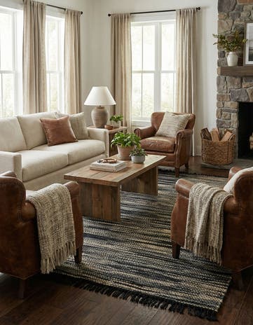 7' 1 x 10' Hand Woven Chunky Jute Rug