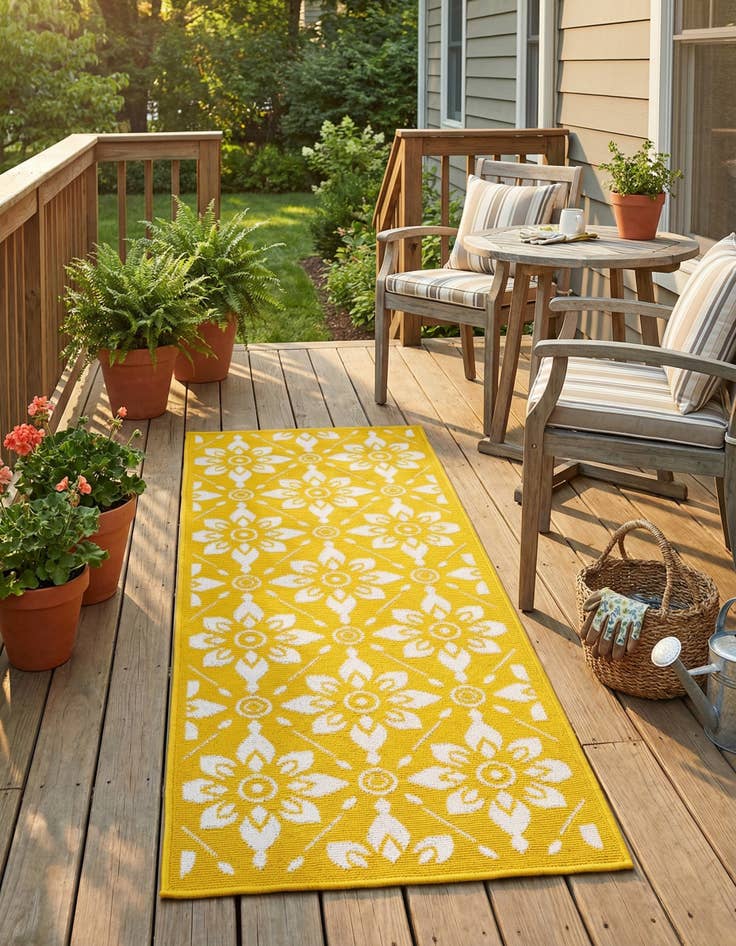 Detail image of  2' x 5'  Washable Lattice Indoor / Outdoor Runner Rug