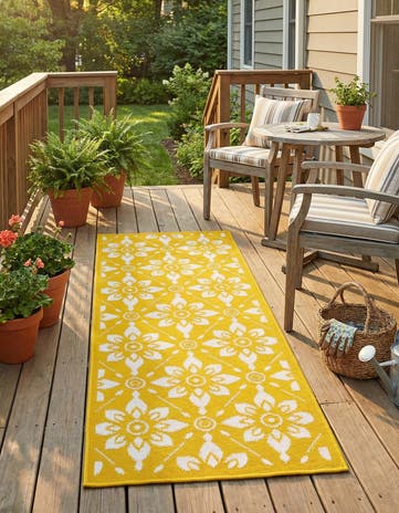 2' x 5' Easy-Clean Lattice Indoor / Outdoor Runner Rug