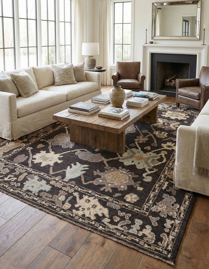 Detail image of 10' 5 x 14'  Hand Knotted Oushak Wool Rug