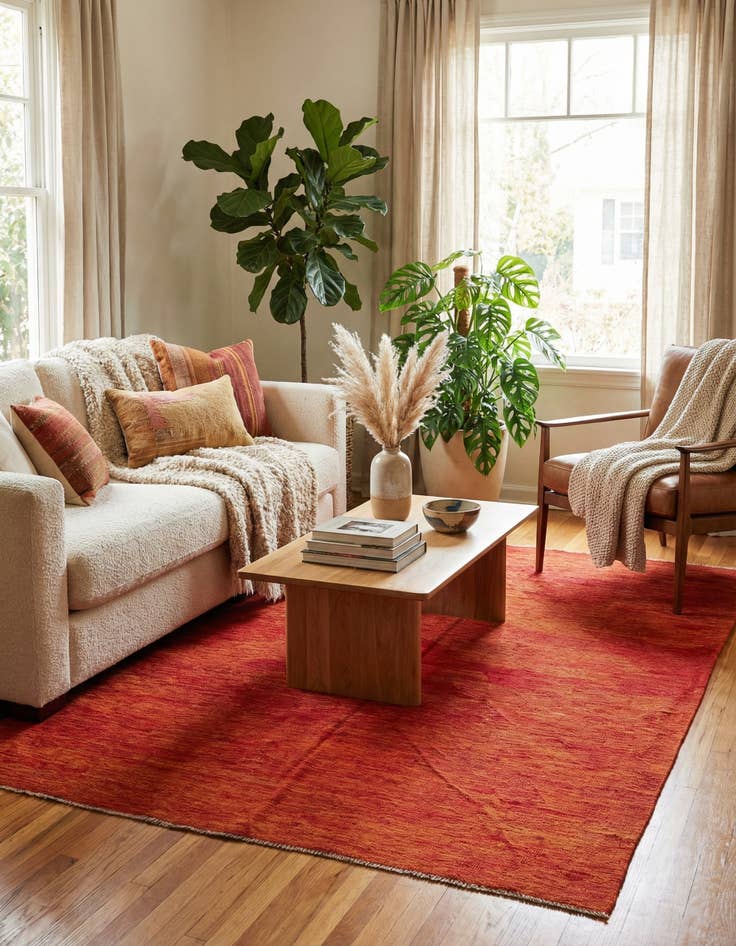 Detail image of  6' 5 x 9' 8  Hand Woven Kilim Modern Wool Rug