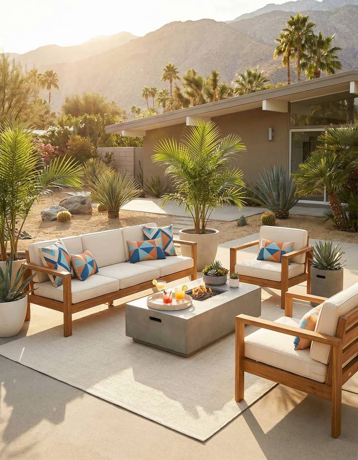 Detail image of 6' 1 x 9' Easy-Clean Jill Zarin Palm Springs Indoor / Outdoor Rug