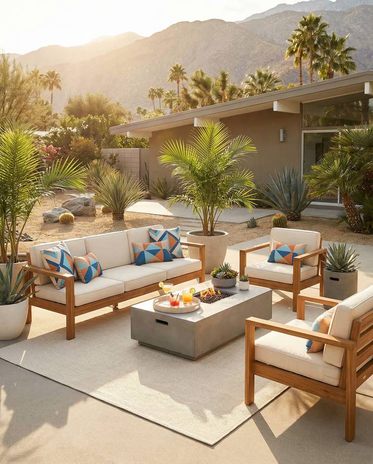 Detail image of 6' 1 x 9' Easy-Clean Jill Zarin Palm Springs Indoor / Outdoor Rug