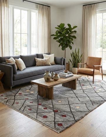 7' 4 x 9' 7 Hand Woven Kilim Modern Wool Rug