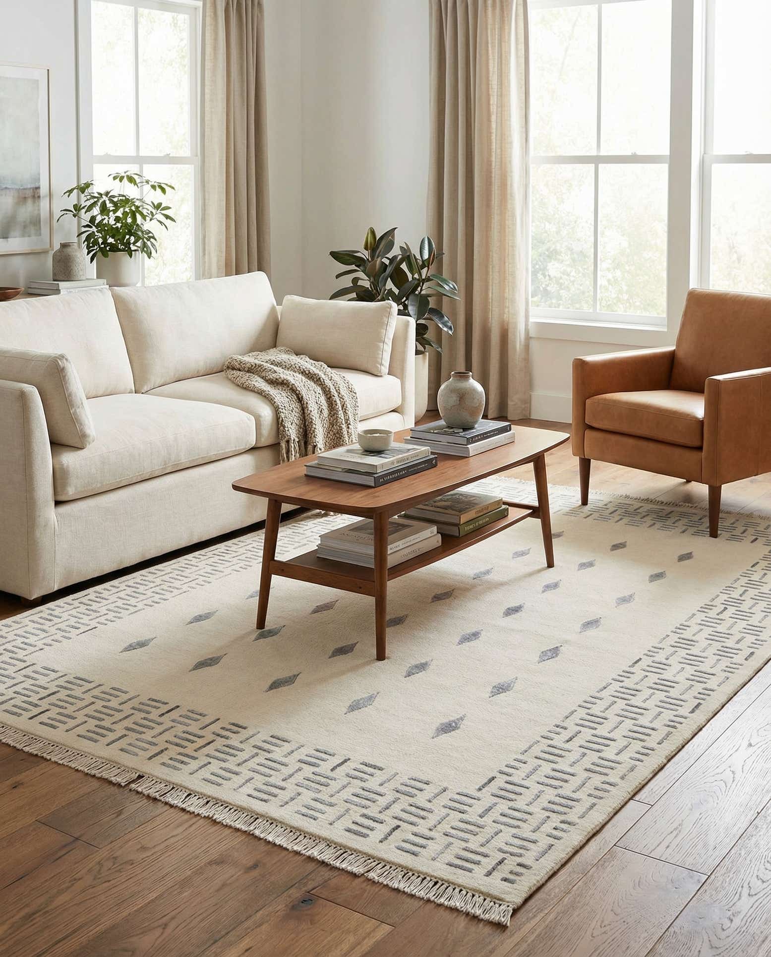 4' 11 x 6' 8 Hand Knotted Darya Wool Rug