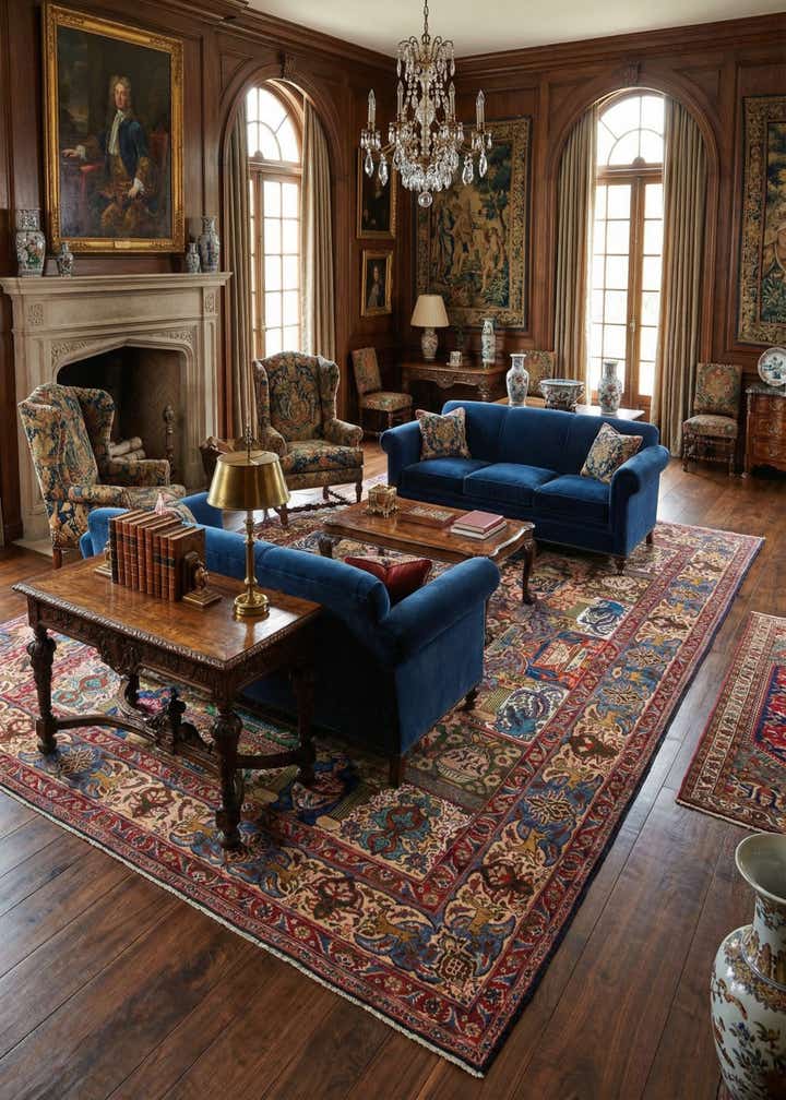 9' 7 x 12' 9 Hand Knotted Kashmar Persian Wool Rug