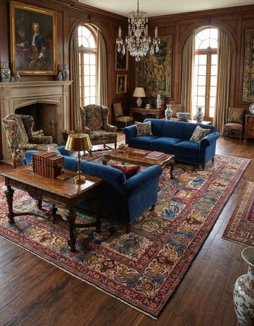 9' 7 x 12' 9 Hand Knotted Kashmar Persian Wool Rug