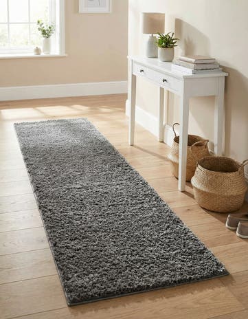 2' x 6' 7 Soft Solid Shag Runner Rug