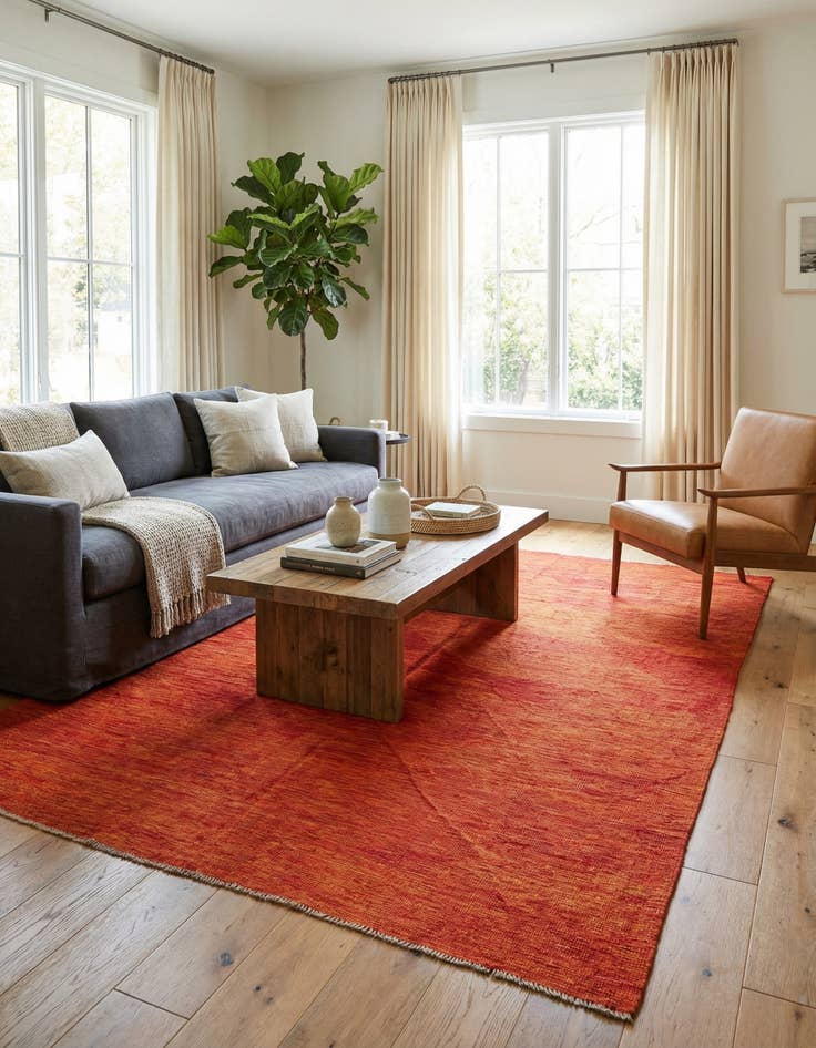 Detail image of  6' 5 x 9' 8  Hand Woven Kilim Modern Wool Rug