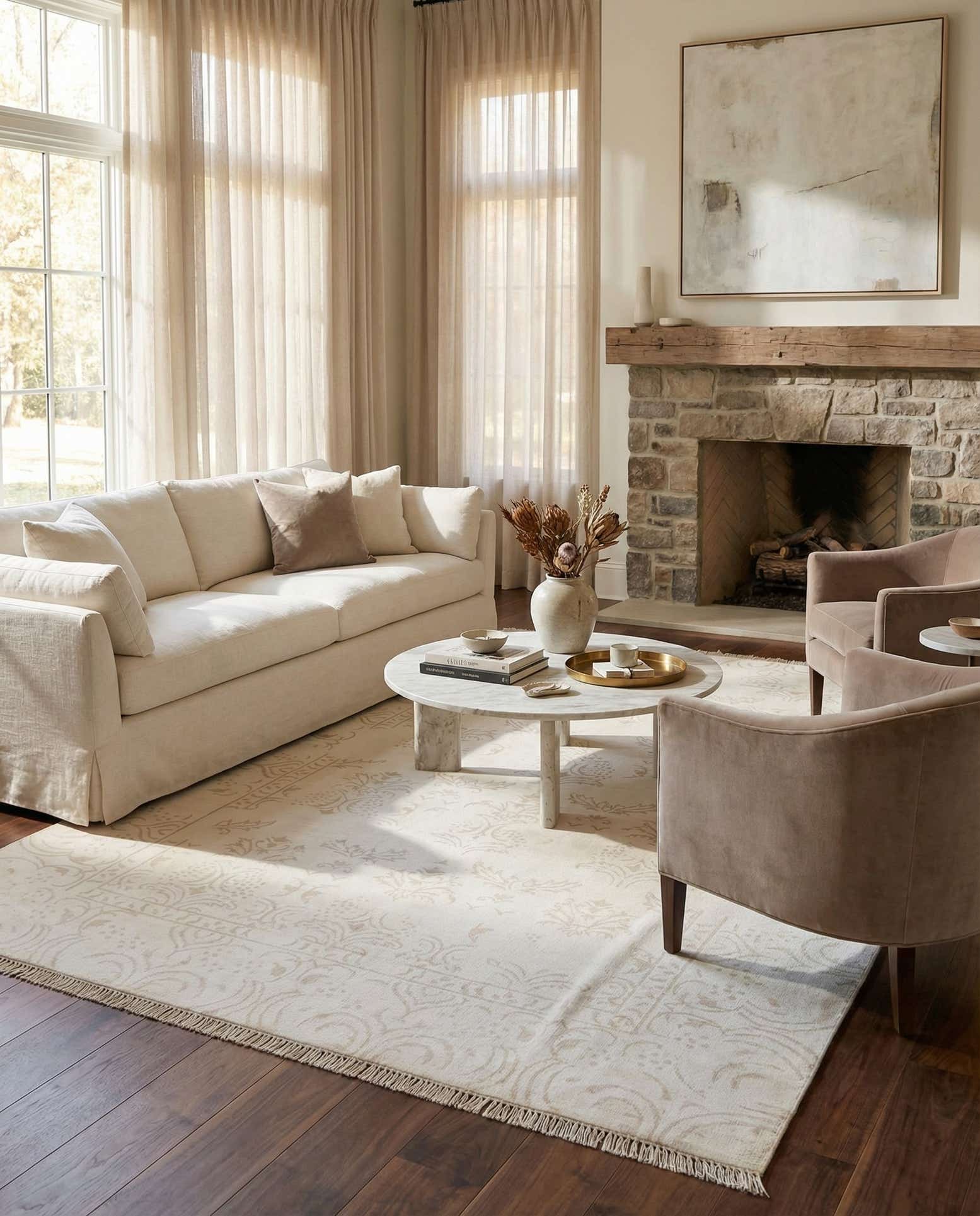 6' 7 x 9' 9 Hand Knotted Darya Wool Rug
