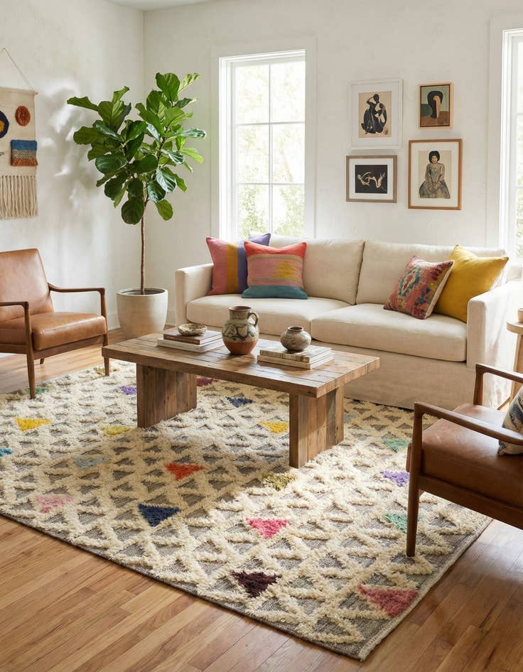 Detail image of  5' 7 x 8' 3  Hand Knotted Darya Wool Rug