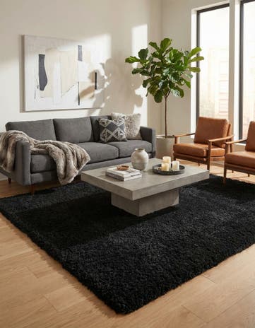 Onyx Black Infinity Shag Rug