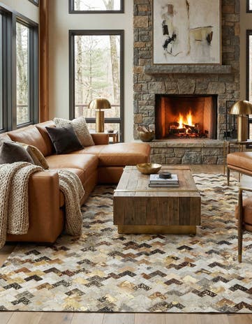 5' x 8' 1 Cowhide Leather Rug
