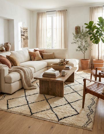 6' x 9' Hand Knotted Moroccan Wool Rug