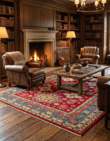 6' x 9' 4 Hand Knotted Kazak Rug