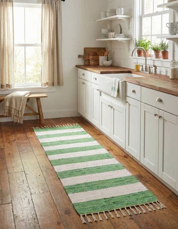 2' 2 x 8' Hand Woven Chindi Rag Runner Rug
