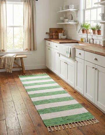 2' 2 x 8' Hand Woven Chindi Rag Runner Rug