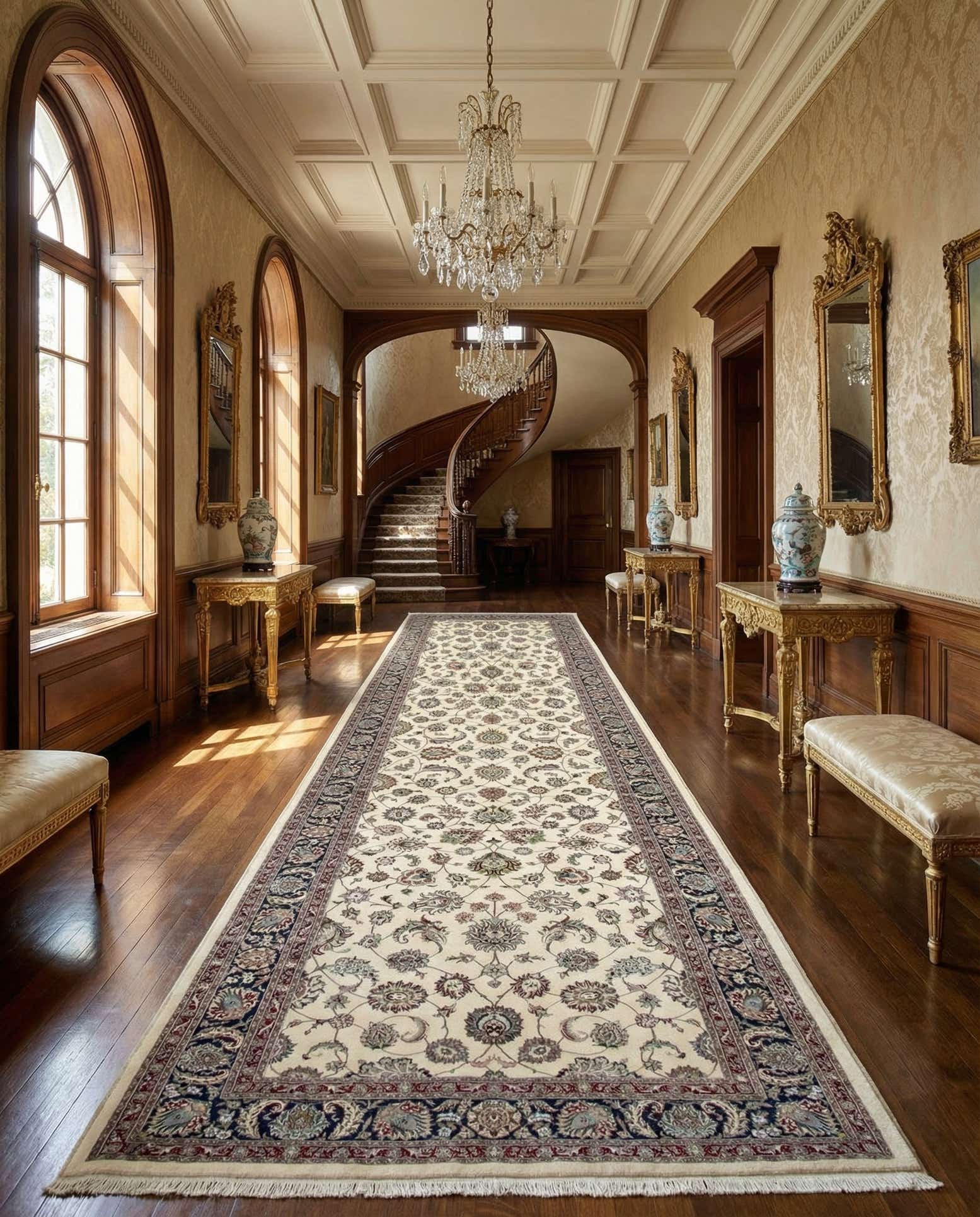 6' 10 x 20' 1 Hand Knotted Isfahan Persian Runner Rug