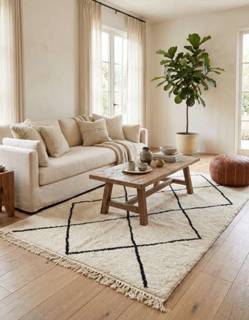 5' 8 x 9' 8 Hand Knotted Moroccan Wool Rug